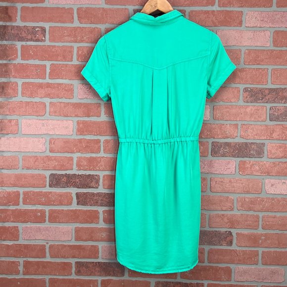 Love Tree | Green Tencel Shirt Dress - Picture 6 of 11